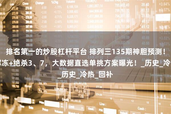 排名第一的炒股杠杆平台 排列三135期神胆预测！冷码9解冻+绝杀3、7，大数据直选单挑方案曝光！_历史_冷热_回补